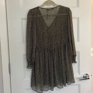 Zara long sleeves olive green mini dress size xs